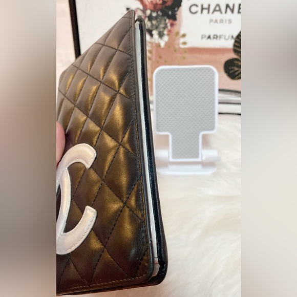 π₯LOW START-π₯π₯CHANEL Combon Line Lambskin Long Bifold Wallet - Picture 12 of 16